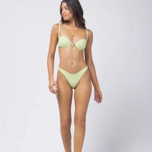 NWT l*space Light Green Two Piece Bikini